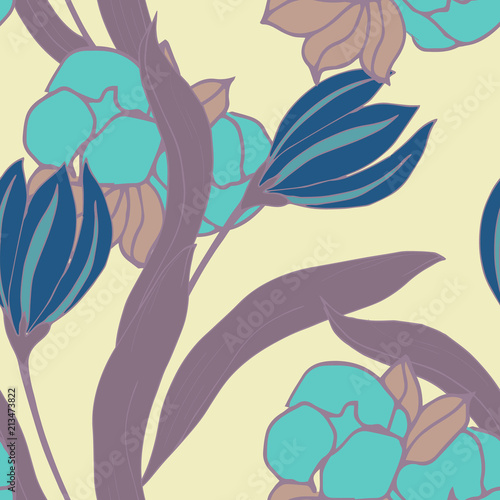 Abstract elegance pattern with floral background.