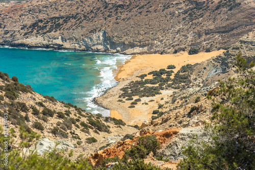 The Potamos beach at the northwest coast of the island Gavdos