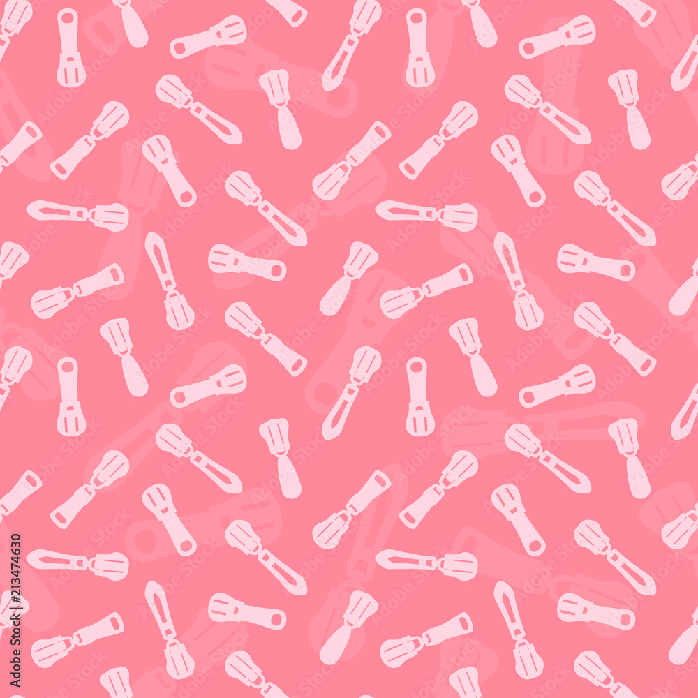 Zipper clasp of clothes. Seamless pattern with zipper sliders. Zipper clasp of clothes. Seamless pattern with zipper sliders.