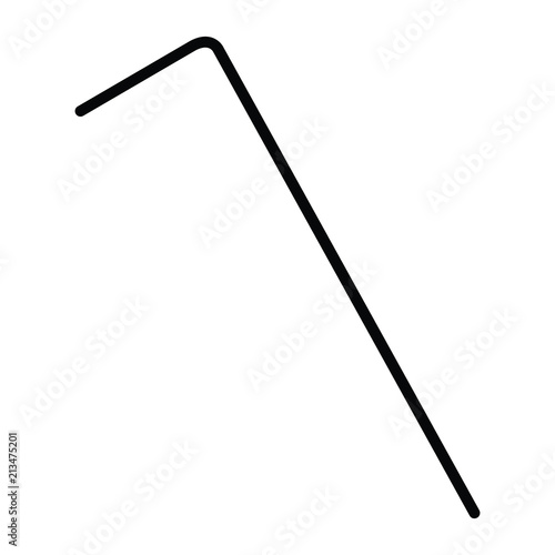 A black and white silhouette of a straw