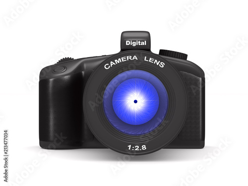 digital camera on white bac...