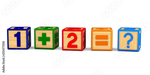 block with number on white ...