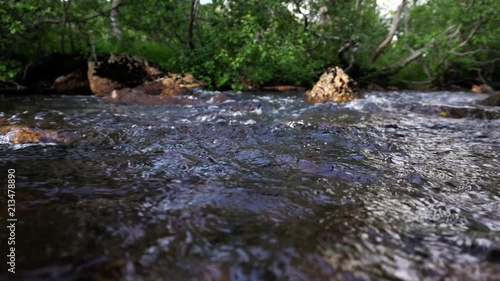 Calm river flowing photo