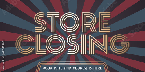 Store closing vector illustration