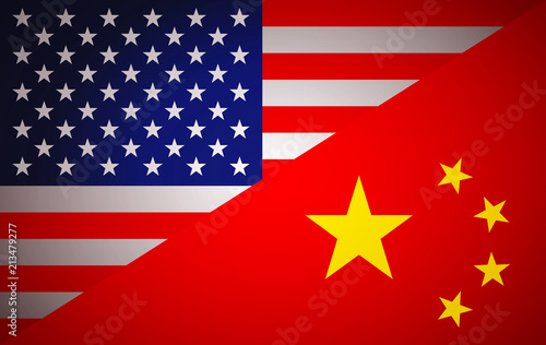 China and USA flag 