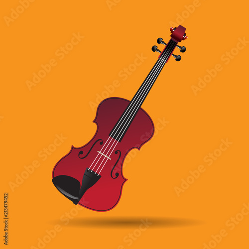 vector equipment violin with red color