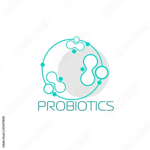 Probiotics logo. Concept of healthy nutrition ingredient for therapeutic purposes. simple flat style trend modern logotype graphic design isolated