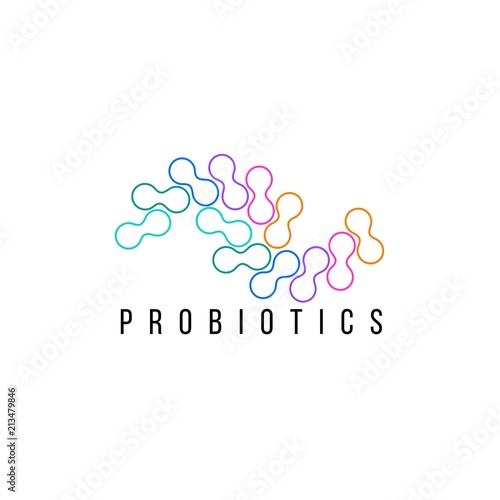 Probiotics logo. Concept of healthy nutrition ingredient for therapeutic purposes. simple flat style trend modern logotype graphic design isolated