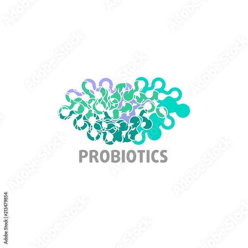 Probiotics logo. Concept of healthy nutrition ingredient for therapeutic purposes. simple flat style trend modern logotype graphic design isolated