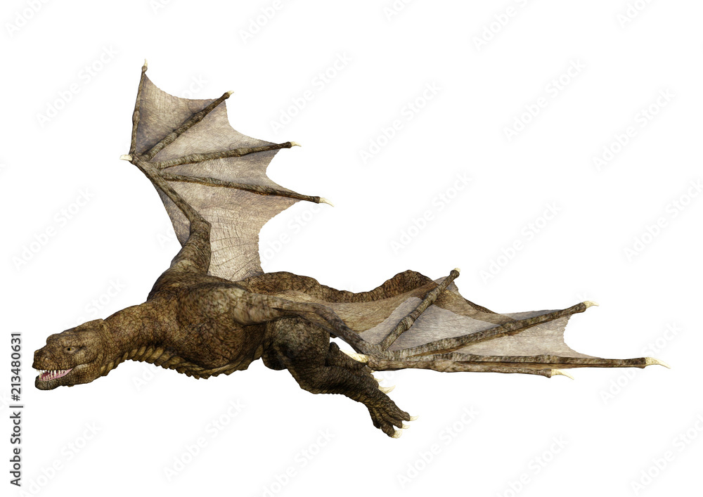 3D Rendering Fantasy Dragon on White 3D Rendering Fantasy Dragon on White