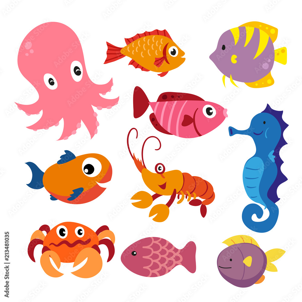 marine life vector collection design marine life vector collection design