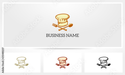 Chef Hat Toque Spoon Fork Logo