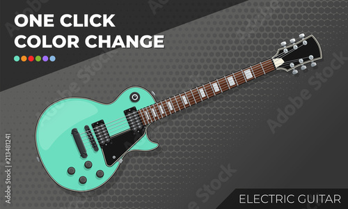 Electric Guitar. Isolated and Layered Object, Easy Color Change