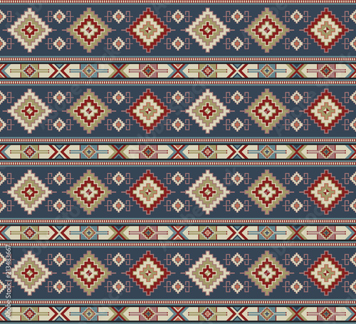 Seamless geometric pattern. Ancient Central Asian style, kilim. Natural colors.