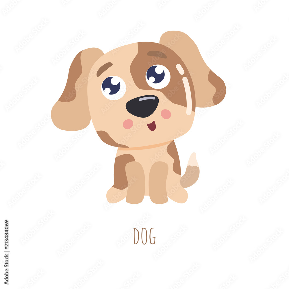 Cute puppy vector illustration. Flat design. Cute puppy vector illustration. Flat design.