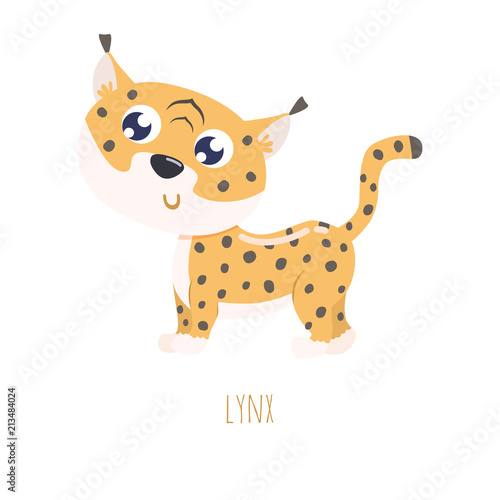 Cute lynx vector illustration.