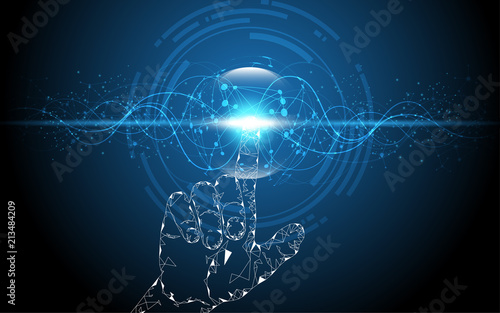 Hand touch selection,touch the future abstract technology innovation concept
