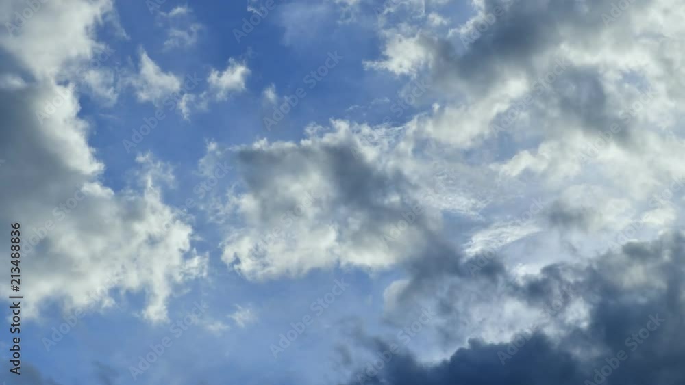 Time lapse clip of white fluffy clouds over blue sky Time lapse clip of white fluffy clouds over blue sky