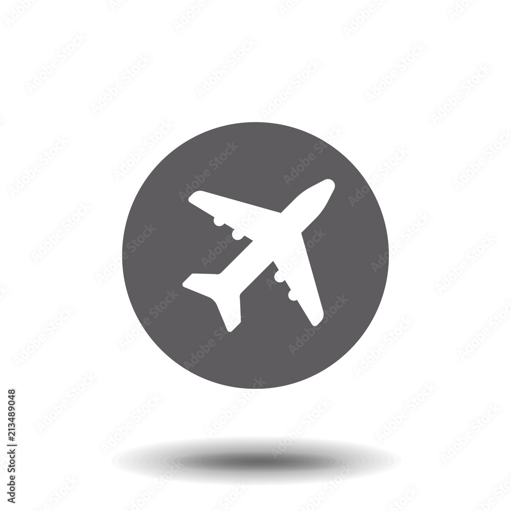 Aircraft icon. Travel Vector isolated on white background. Flat vector illustration in black. EPS 10