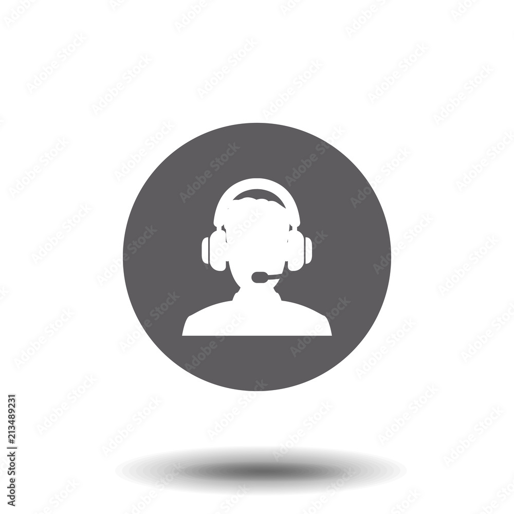 Customer support operator with headset icon