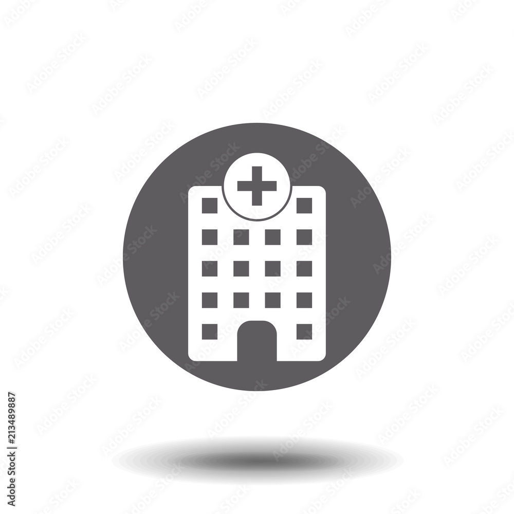 Medical Hospital Flat Icon On White Background Medical Hospital Flat Icon On White Background