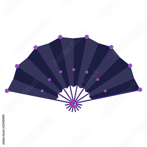 Japanese hand folding fan vector illustration