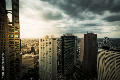 Tokio Wolkenkratzer Sonnenuntergang