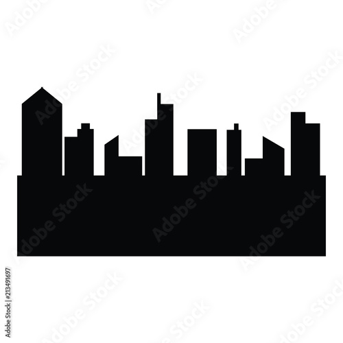 A black and white silhouette of a cityscape © BestNerdLife