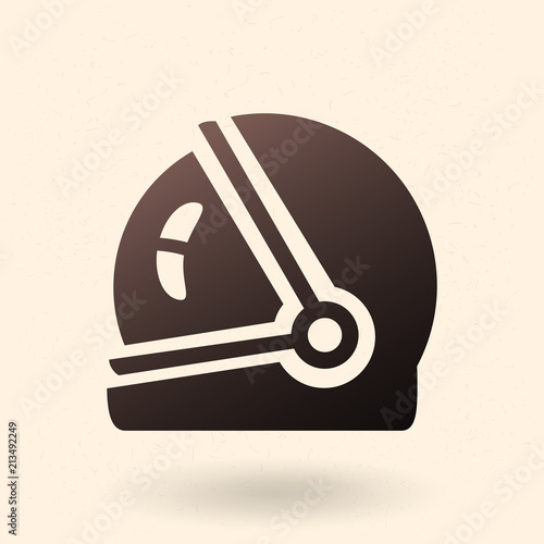 Vector Black Silhouette Icon - Space Helmet