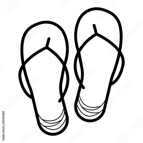 Abstract illustration on flip flops, template editable.