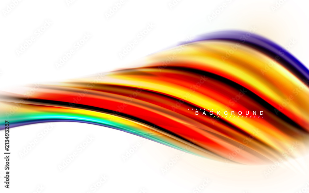 Fluid liquid mixing colors concept on light grey background, wave and swirl curve flow line, trendy abstract layout template for business presentation, app wallpaper banner, poster or wallpaper Fluid liquid mixing colors concept on light grey background, wave and swirl curve flow line, trendy abstract layout template for business presentation, app wallpaper banner, poster or wallpaper