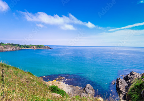 Beach of the Black Sea in Sinemorets  Bulgaria.View of coast near Sinemorets in Bulgaria.