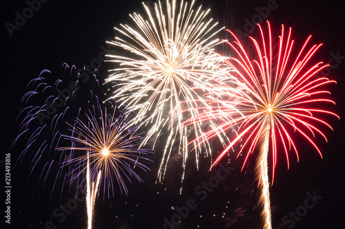 Symbole Drapeau Francais feu d'artifice bleu blanc rouge