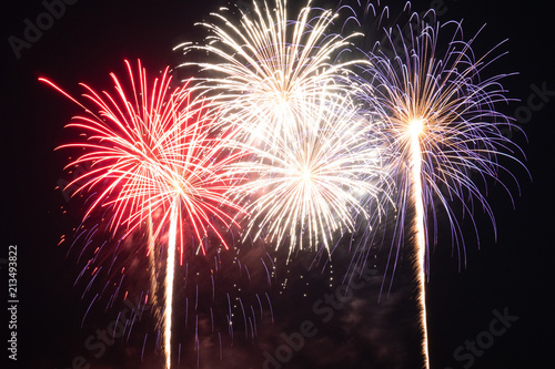 Drapeau francais feu d'artifice bleu blanc rouge