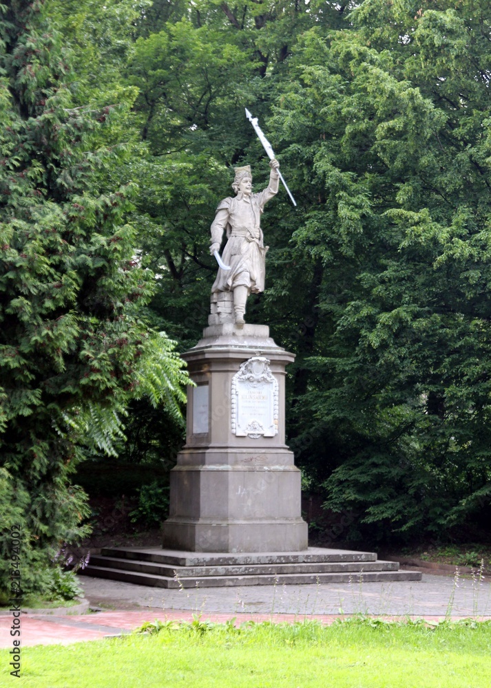 Monument to Jan Kiliński in Stryjskyj Park (former Kiliński Park) in Lviv, Ukraine
