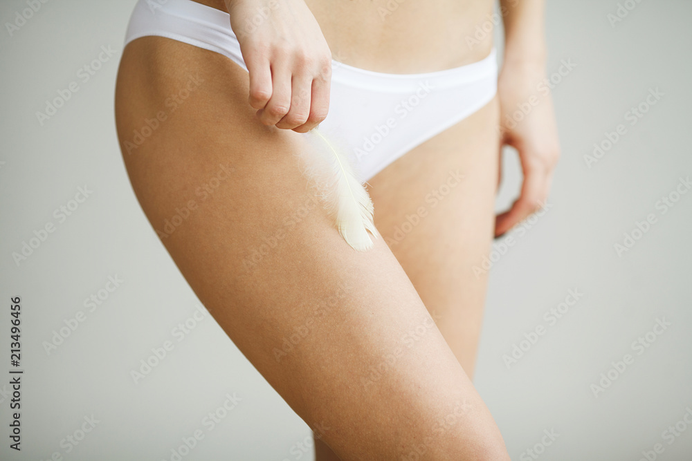 Women Health. Closeup Of Woman's Body With Soft Skin In Bikini