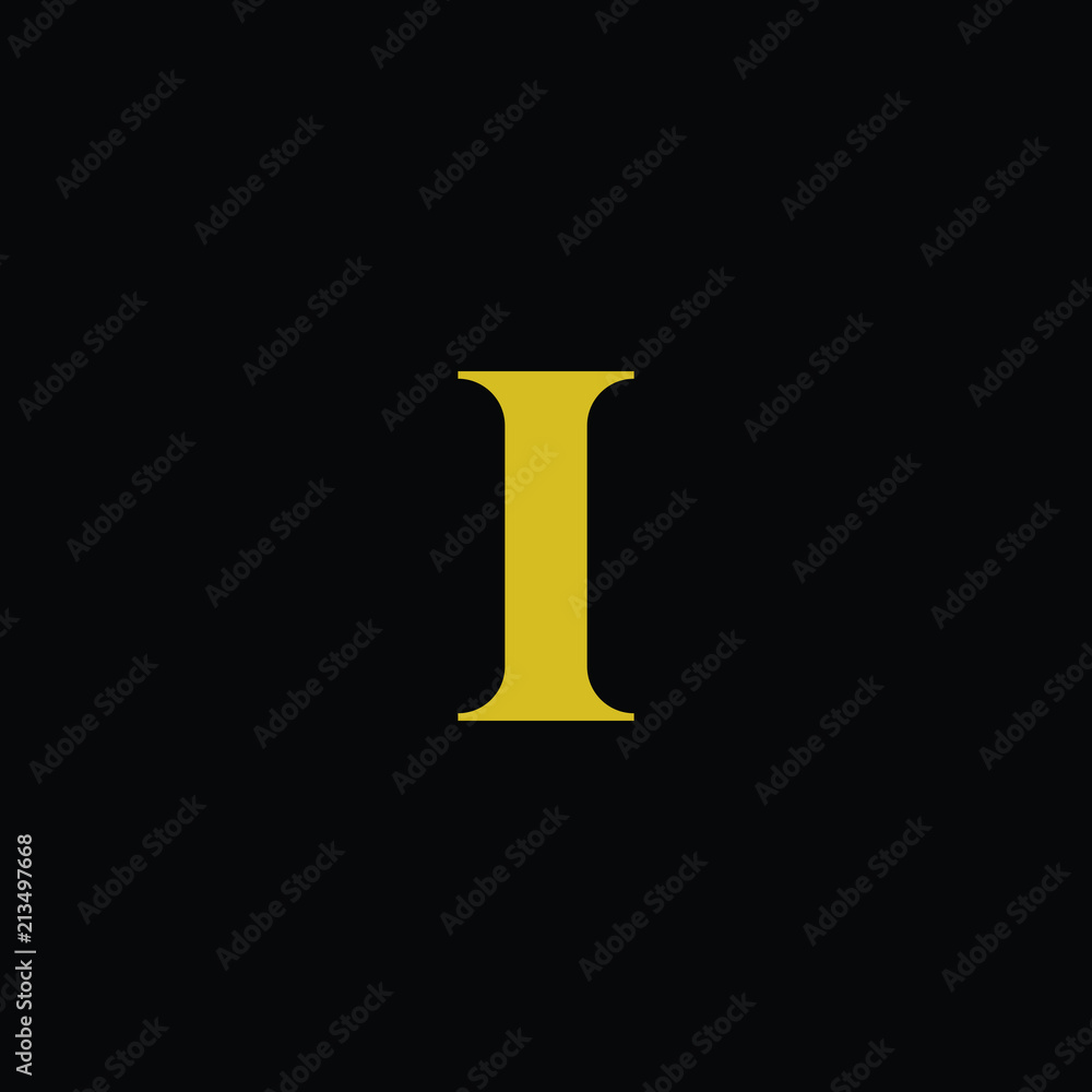 Simple Luxury Letter I Initial With Gold and Black color logo Simple Luxury Letter I Initial With Gold and Black color logo