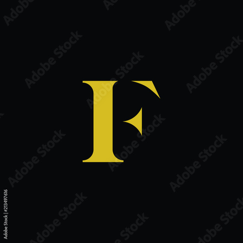 Simple Luxury Letter F Initial With Gold and Black color logo