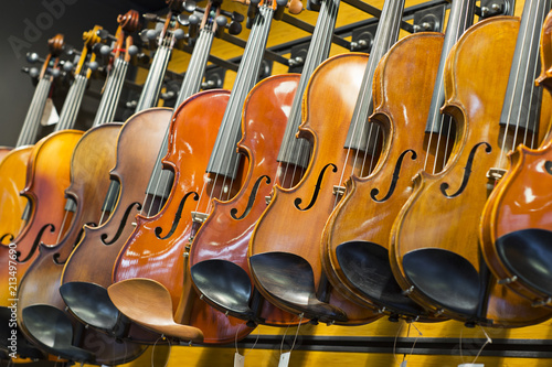 Violin aka fiddle in music store