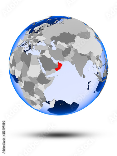 Oman on globe