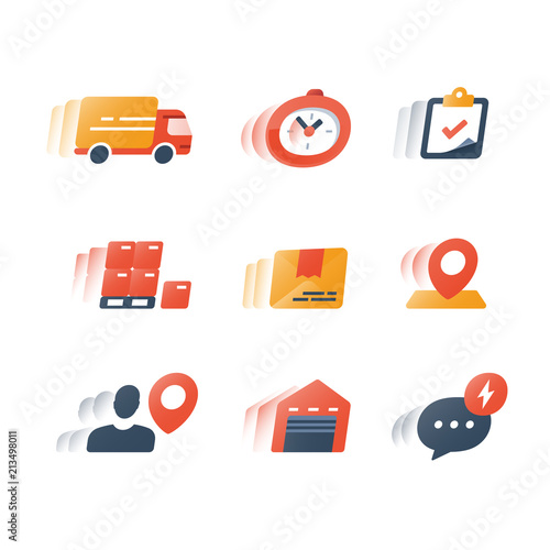Logistics service, delivery time, fast shipping, warehouse and distribution, supply chain, cargo insurance, truck load