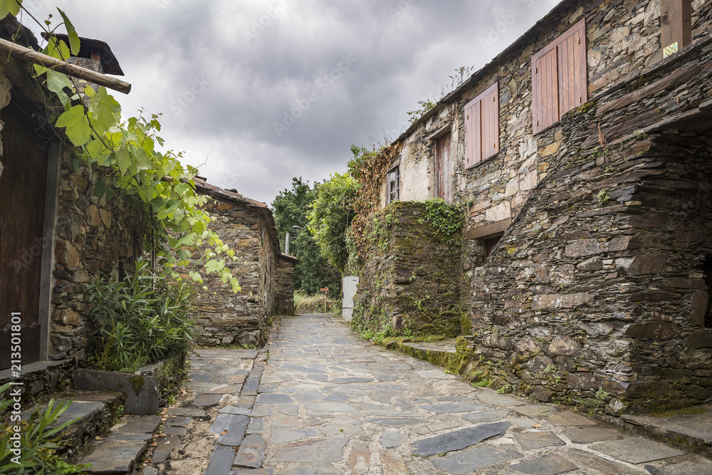 a street in Casal Novo Schist Village (Serra da Lousã), Lousã, Portugal