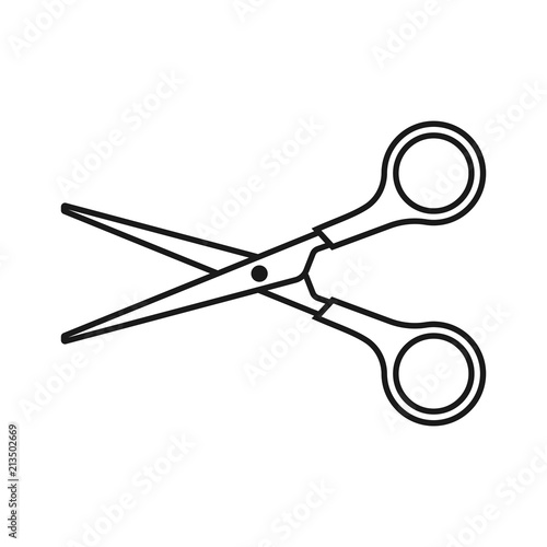 Scissors icon vector illustration. Cut concept with open scissors