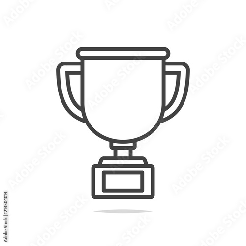 Trophy cup line icon vector
