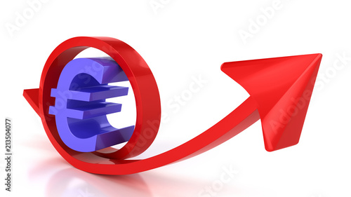 Red arrow and euro sign