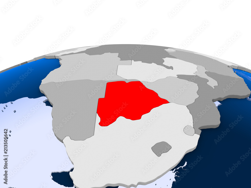 Fototapeta premium Botswana on political globe