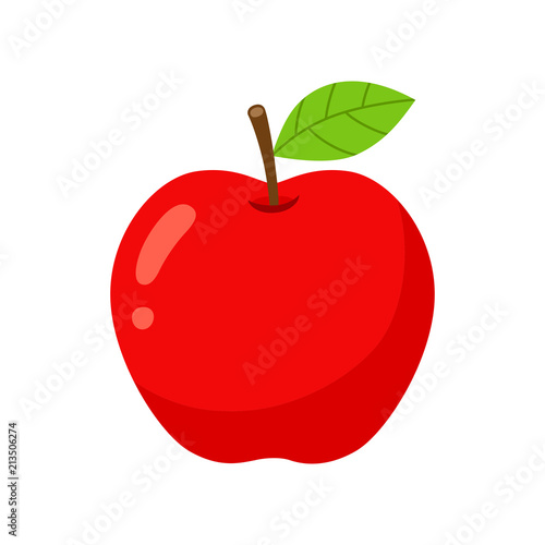 Red apple isolated on white background