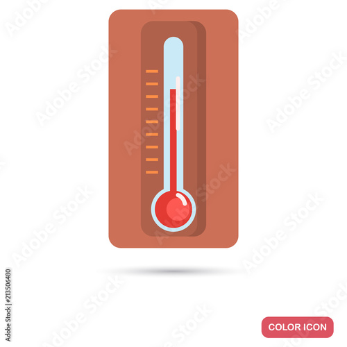 Russian bath thermometer color flat icon