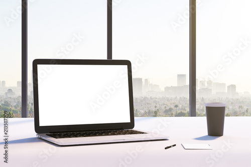 mockup white laptop screen