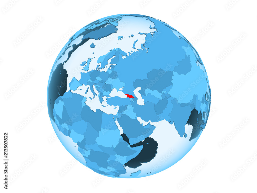 Fototapeta premium Georgia on blue globe isolated